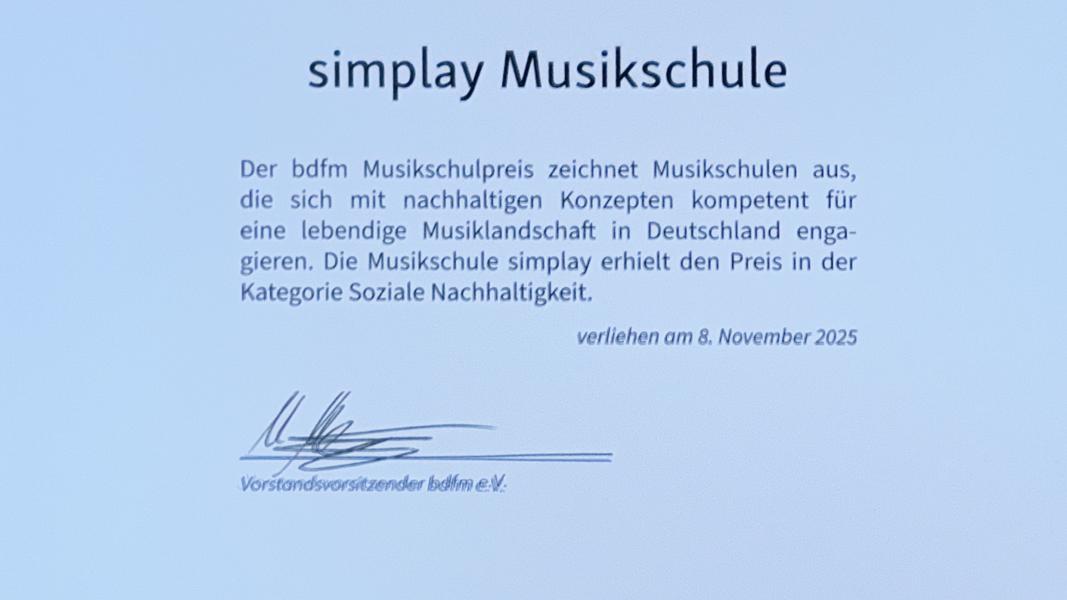 Zertifikat Musikschulpreis 2025